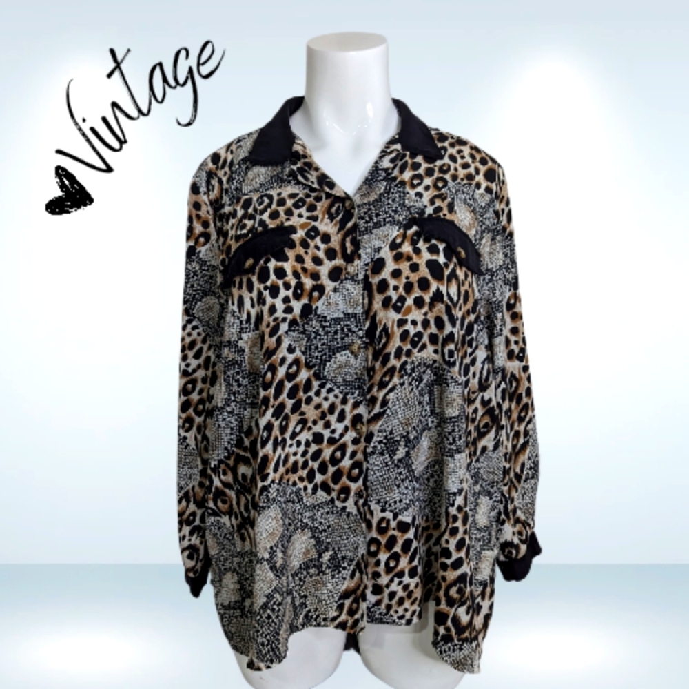 Career Elements Plus Size Vintage Blouse